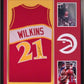 Framed Signed Autographed Dominique Wilkins Atlanta Hawks Jersey Jsa Coa