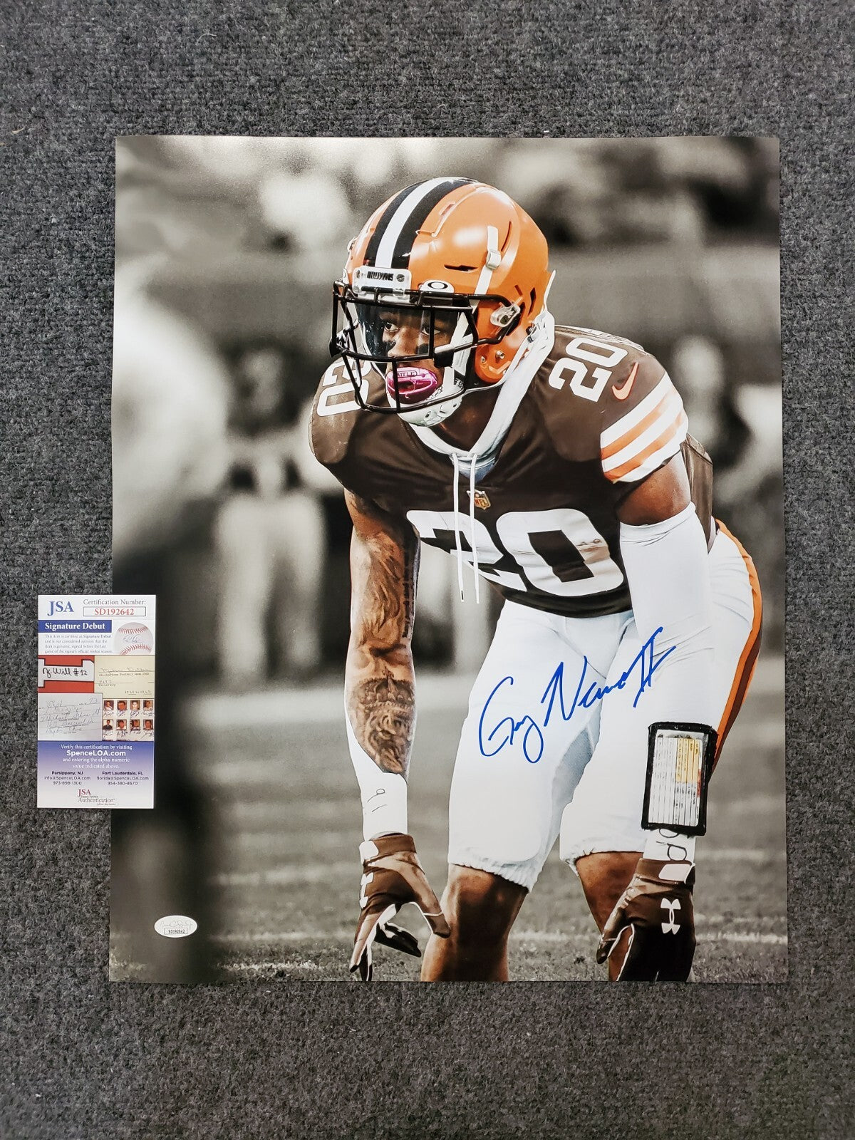 Cleveland Browns Greg Newsome Ii Autographed Signed 16X20 Photo Jsa Coa