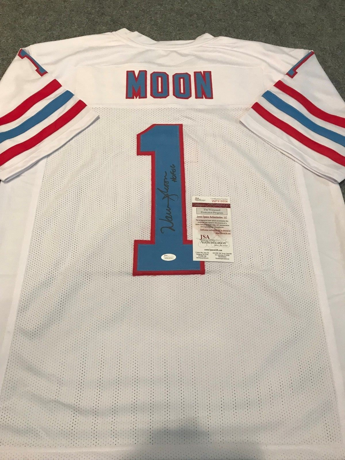 Houston Oilers Warren Moon Autographed Signed Inscribed Jersey Jsa  Coa