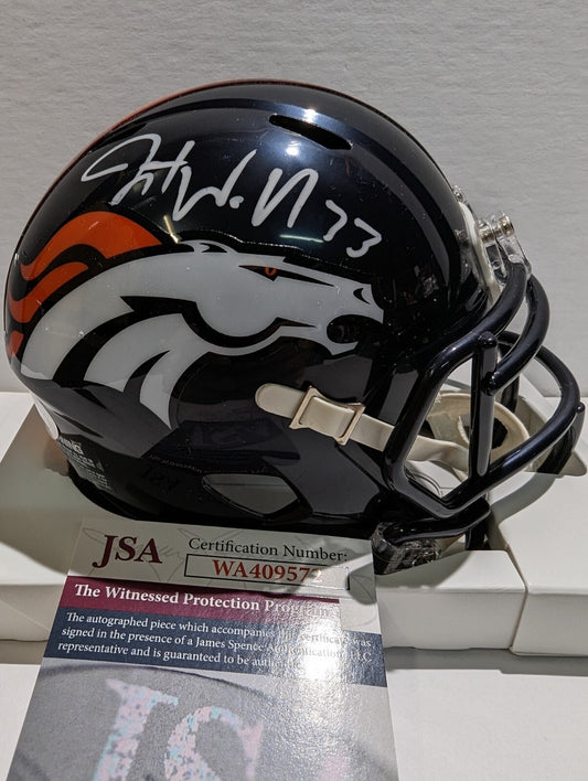 Denver Broncos Javonte Williams Autographed Speed Mini Helmet Jsa Coa