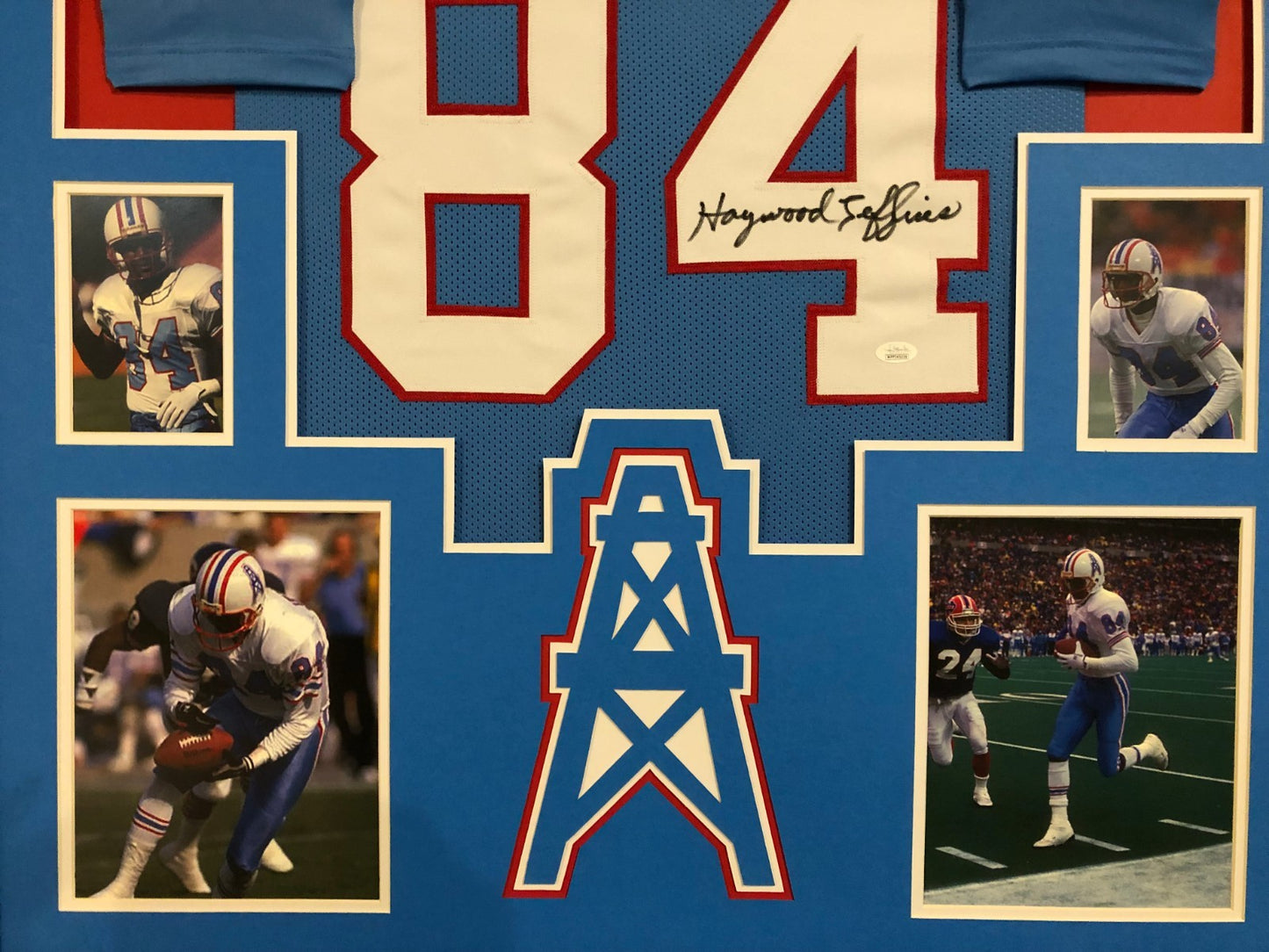 Framed Houston Oilers Haywood Jeffires Autographed Signed Jersey Jsa Coa