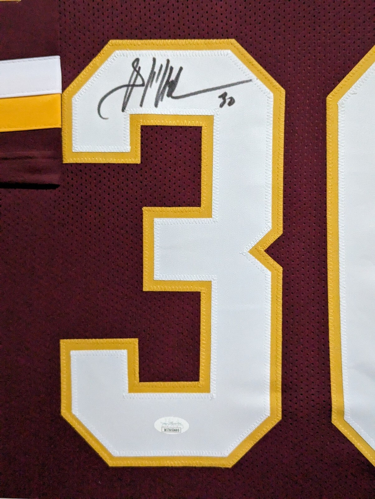 Framed Washington Brian Mitchell Autographed Signed Stat Jersey Jsa Coa