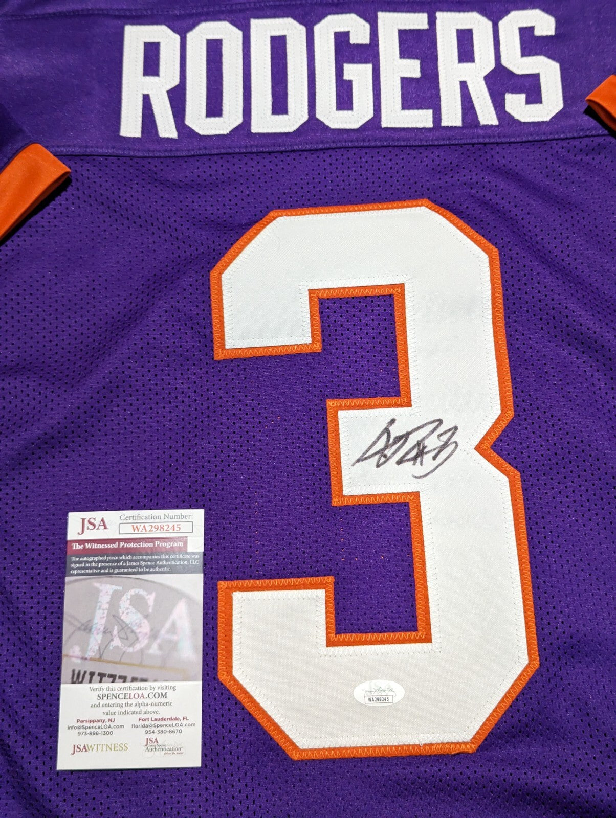 Clemson Tigers Amari Rodgers Autographed Signed Jersey Jsa  Coa
