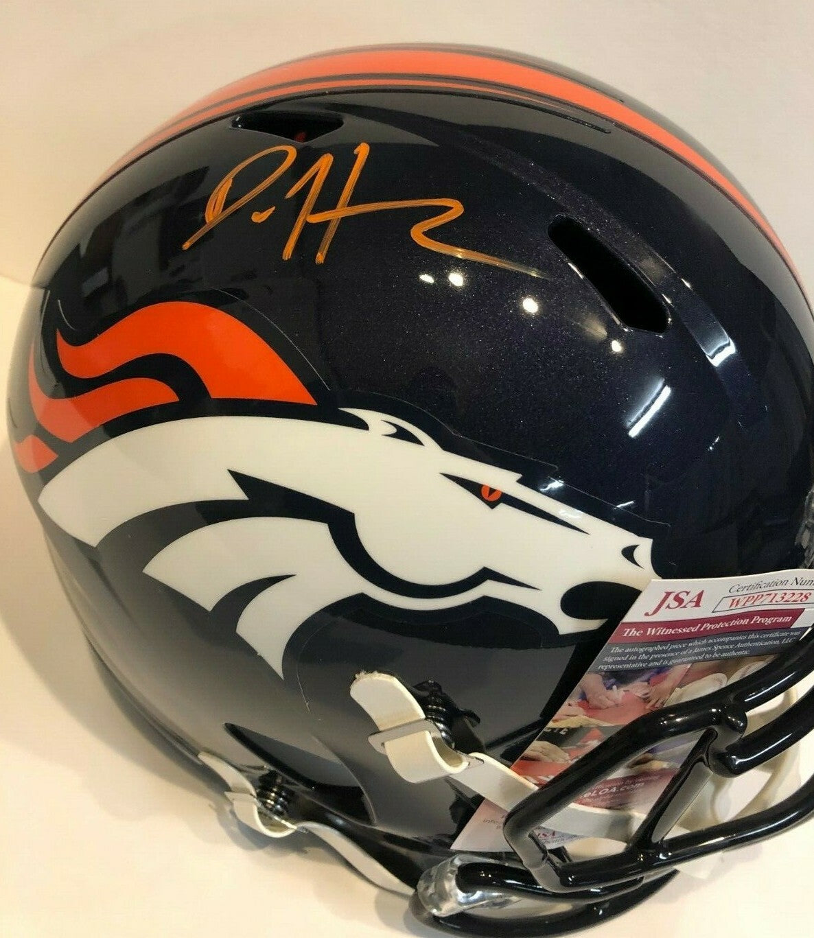Daesean Hamilton Signed Denver Broncos Full Size Replica Speed Helmet Jsa Coa