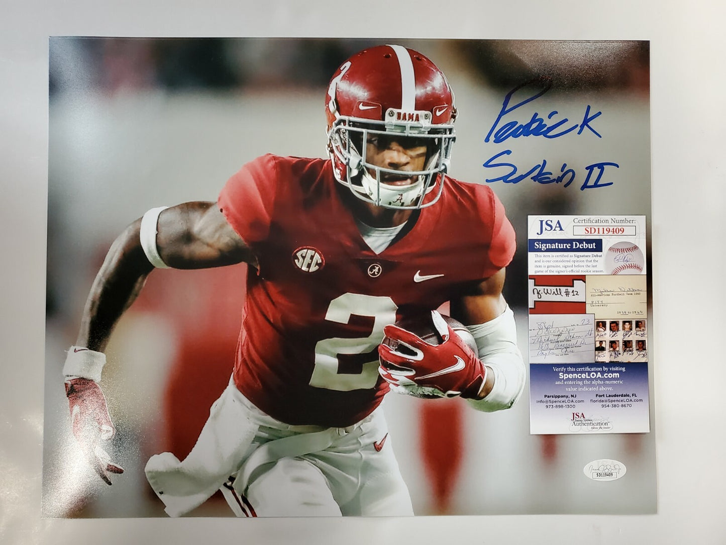 Alabama Crimson Tide Patrick Surtain Ii Autographed 11X14 Photo Jsa Coa