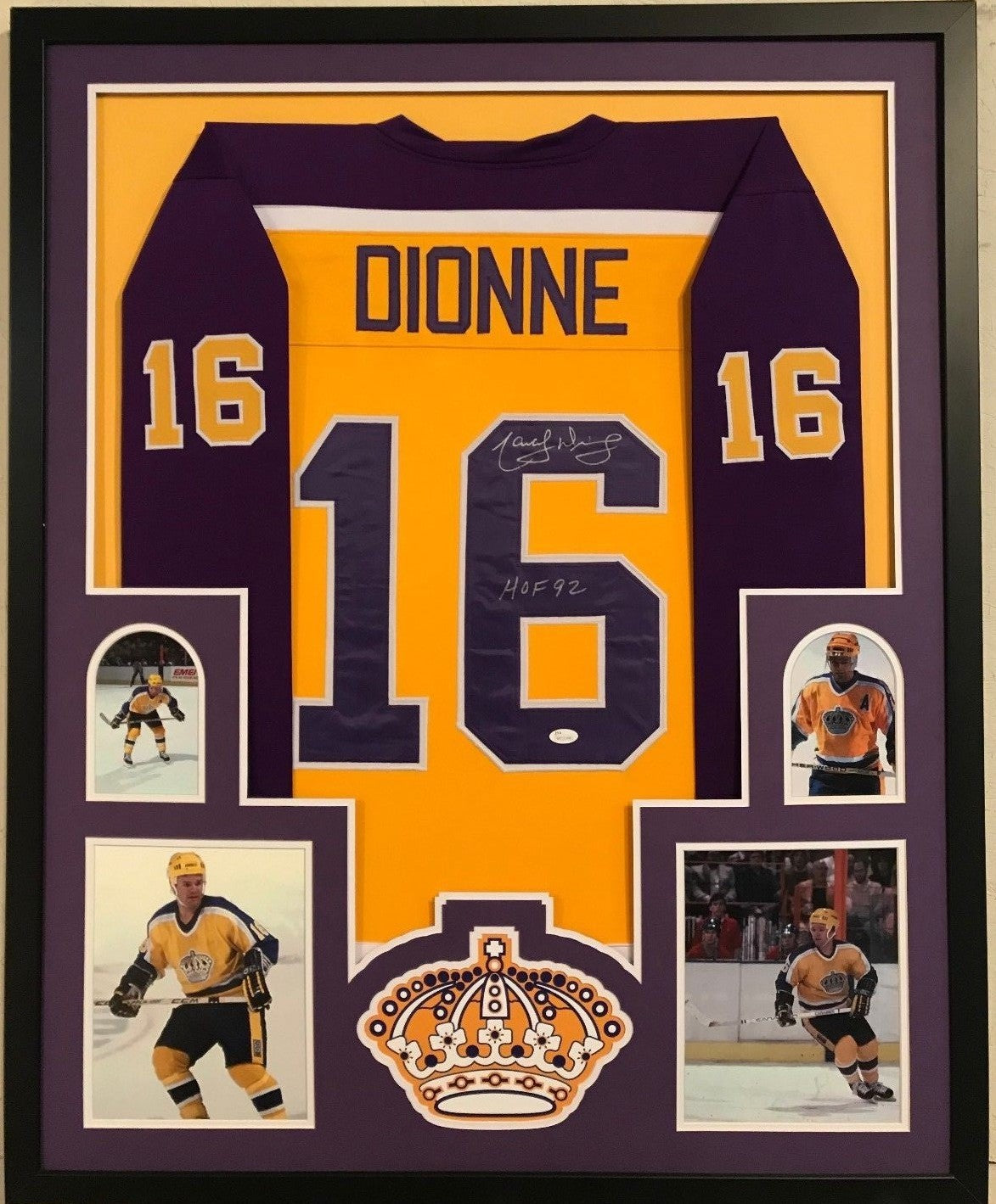 Framed Marcel Dionne Autographed Signed Inscribed L.A. Kings Jersey Jsa Coa