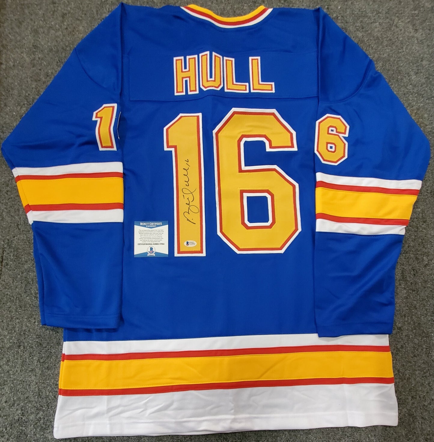 St Louis Blues Brett Hull Autographed Signed Jersey Beckett Coa