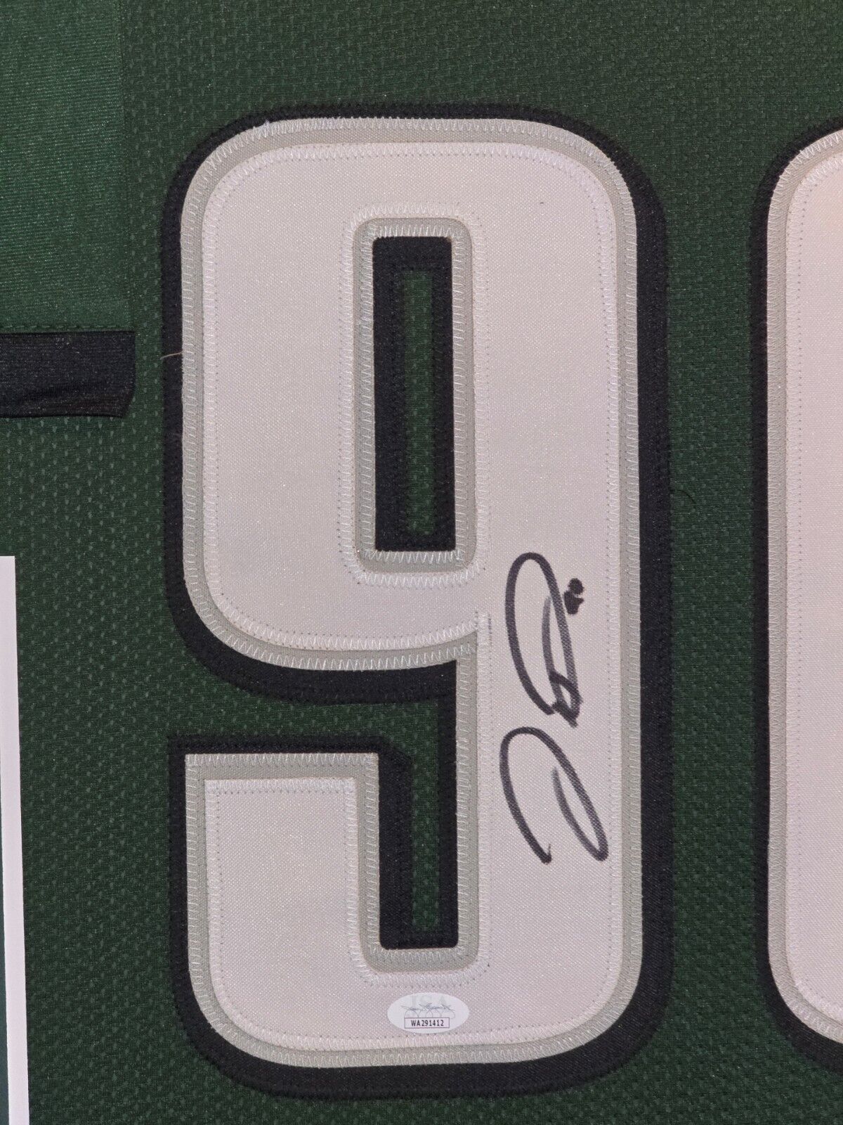 Framed Philadelphia Eagles Jordan Davis Autographed Signed Jersey Jsa Coa