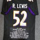 Baltimore Ravens Ray Lewis Autographed Signed Stat Jersey Beckett Holo
