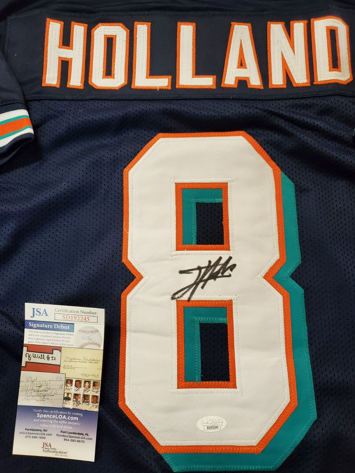 Miami Dolphins Jevon Holland Autographed Signed Jersey Jsa Coa