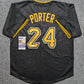 Pittsburgh Steelers Joey Porter Jr Autographed Pirates Style Jersey Jsa Coa