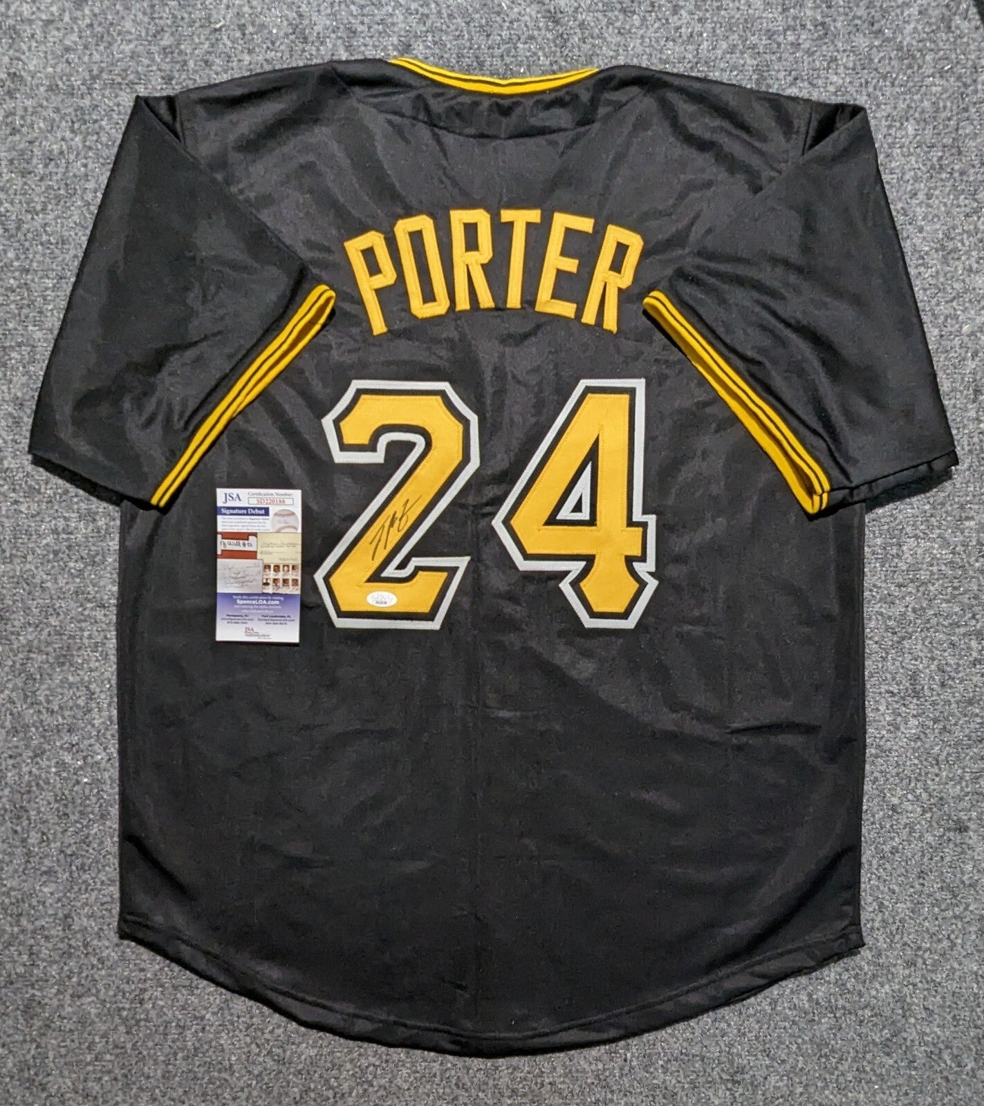Pittsburgh Steelers Joey Porter Jr Autographed Pirates Style Jersey Jsa Coa
