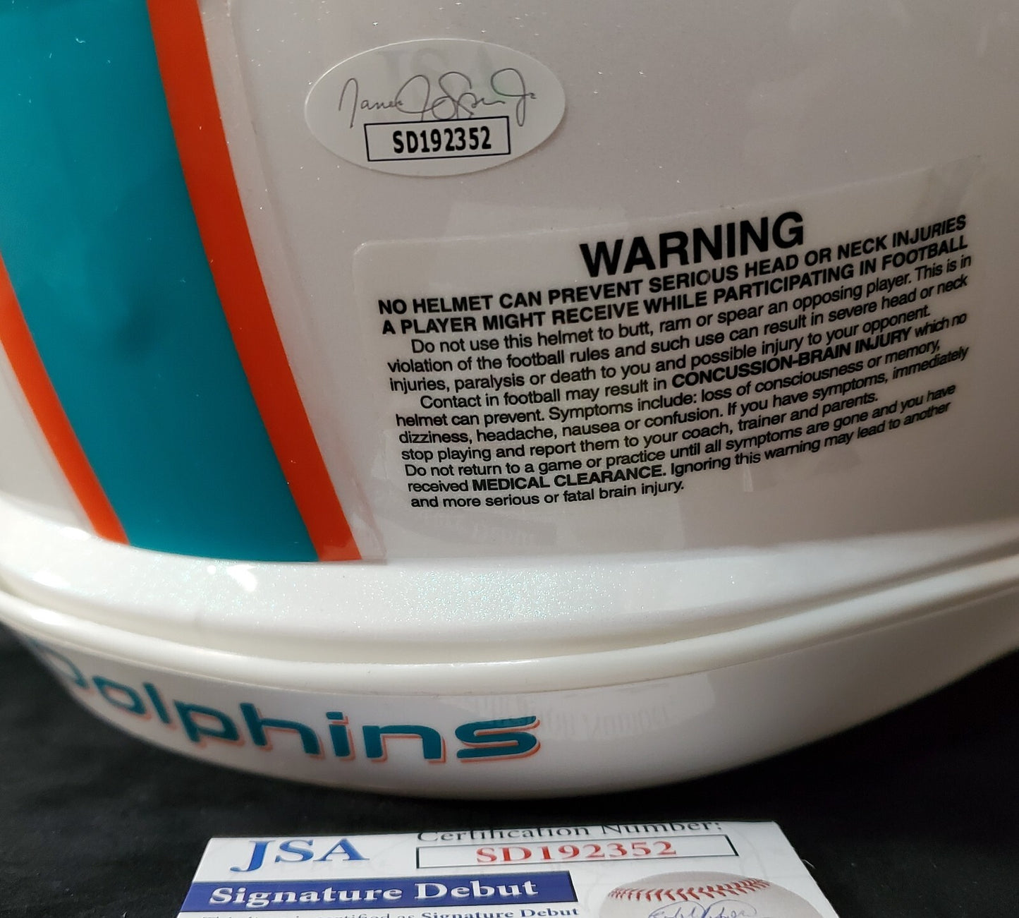 Miami Dolphins Jevon Holland Signed Full Size Speed Authentic Helmet Jsa Coa