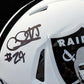 Las Vegas Raiders Chris Smith Autographed Signed Lunar Mini Helmet Jsa Coa Blk