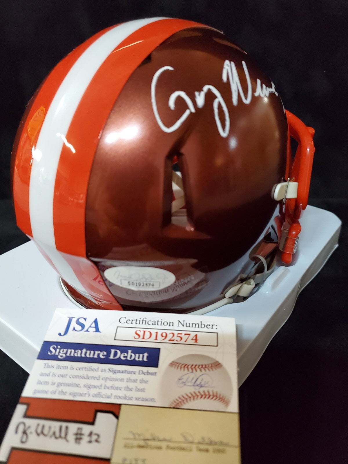 Cleveland Browns Greg Newsome Ii Autographed Signed Flash Mini Helmet Jsa Coa