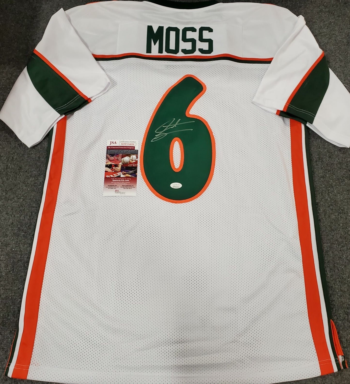 Miami Hurricanes Santana Moss Autographed Signed Jersey Jsa  Coa