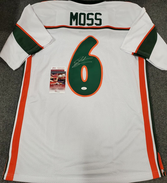 Miami Hurricanes Santana Moss Autographed Signed Jersey Jsa  Coa