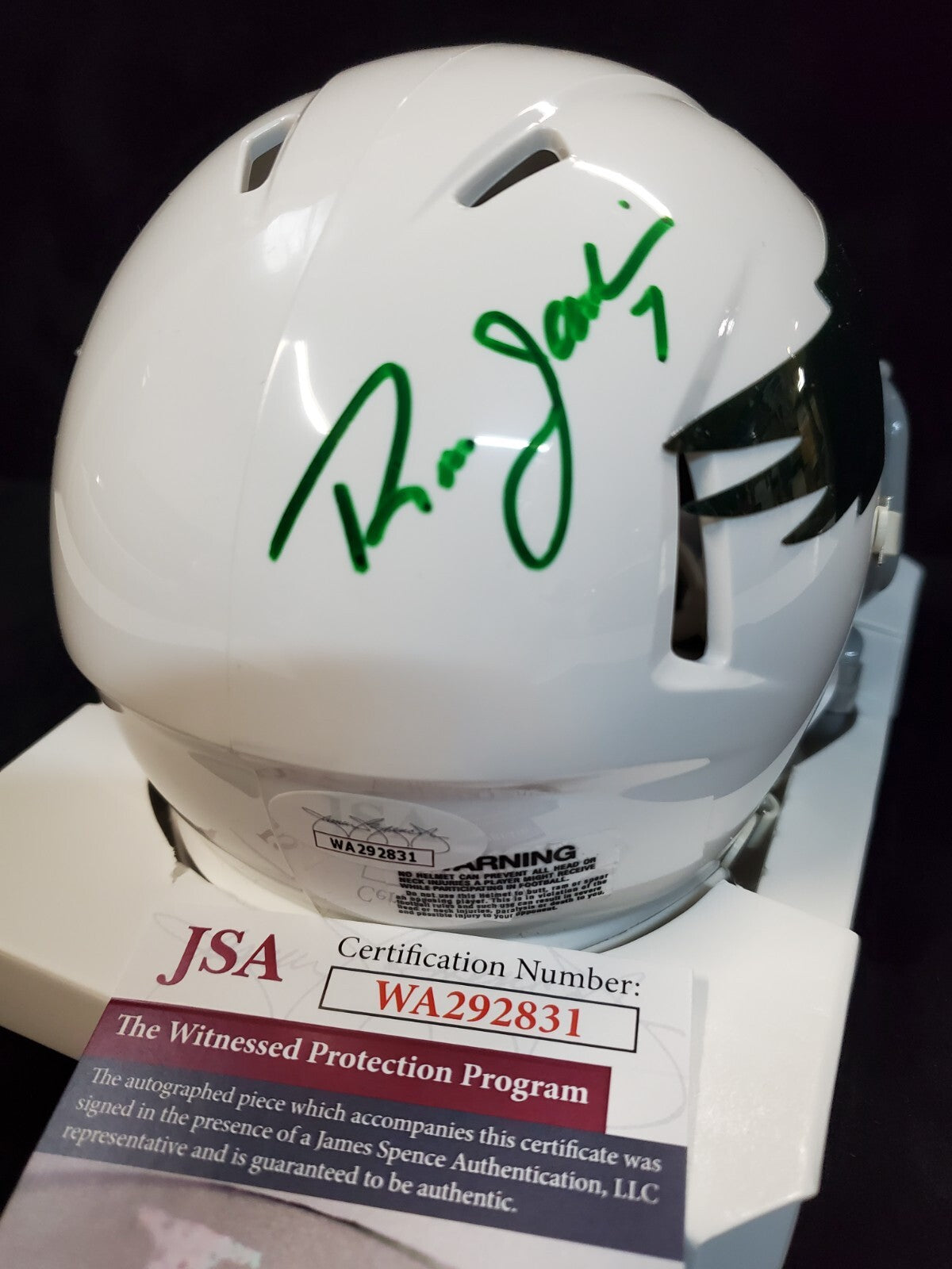 Philadelphia Eagles Ron Jaworski Autographed Signed Speed Mini Helmet Jsa Coa
