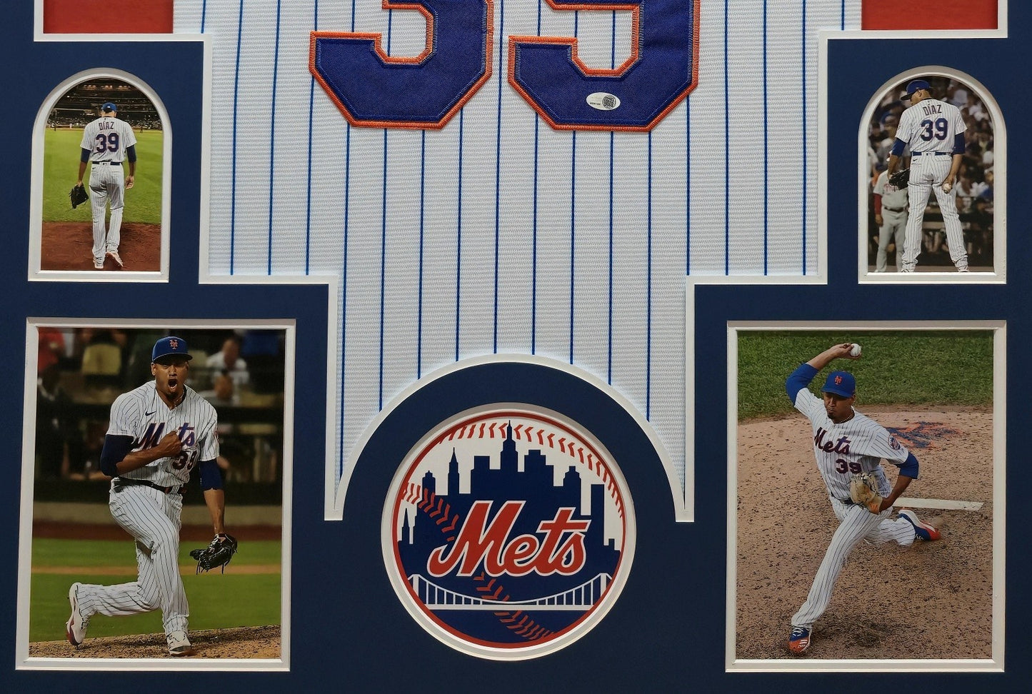 Framed New York Mets Edwin Diaz Autographed Signed Inscribed Jersey Jsa Coa