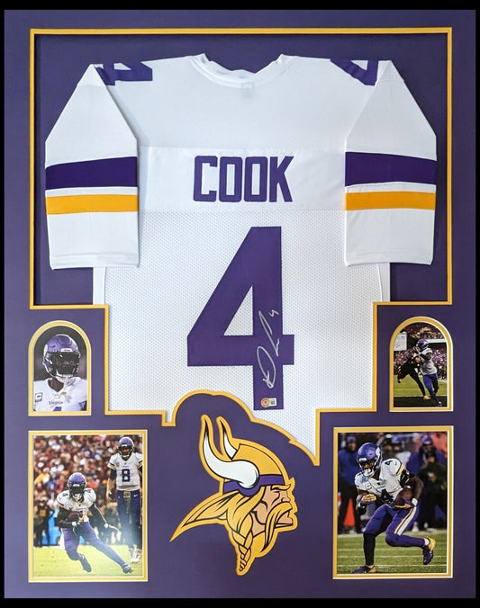 Framed Minnesota Vikings Dalvin Cook Autographed Signed Jersey Beckett Holo