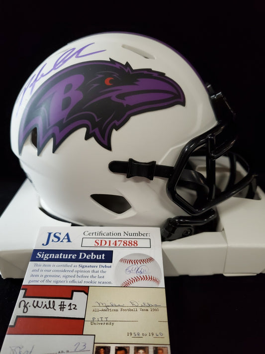 Baltimore Ravens Odafe Jayson Oweh Autographed Signed Lunar Mini Helmet Jsa Coa