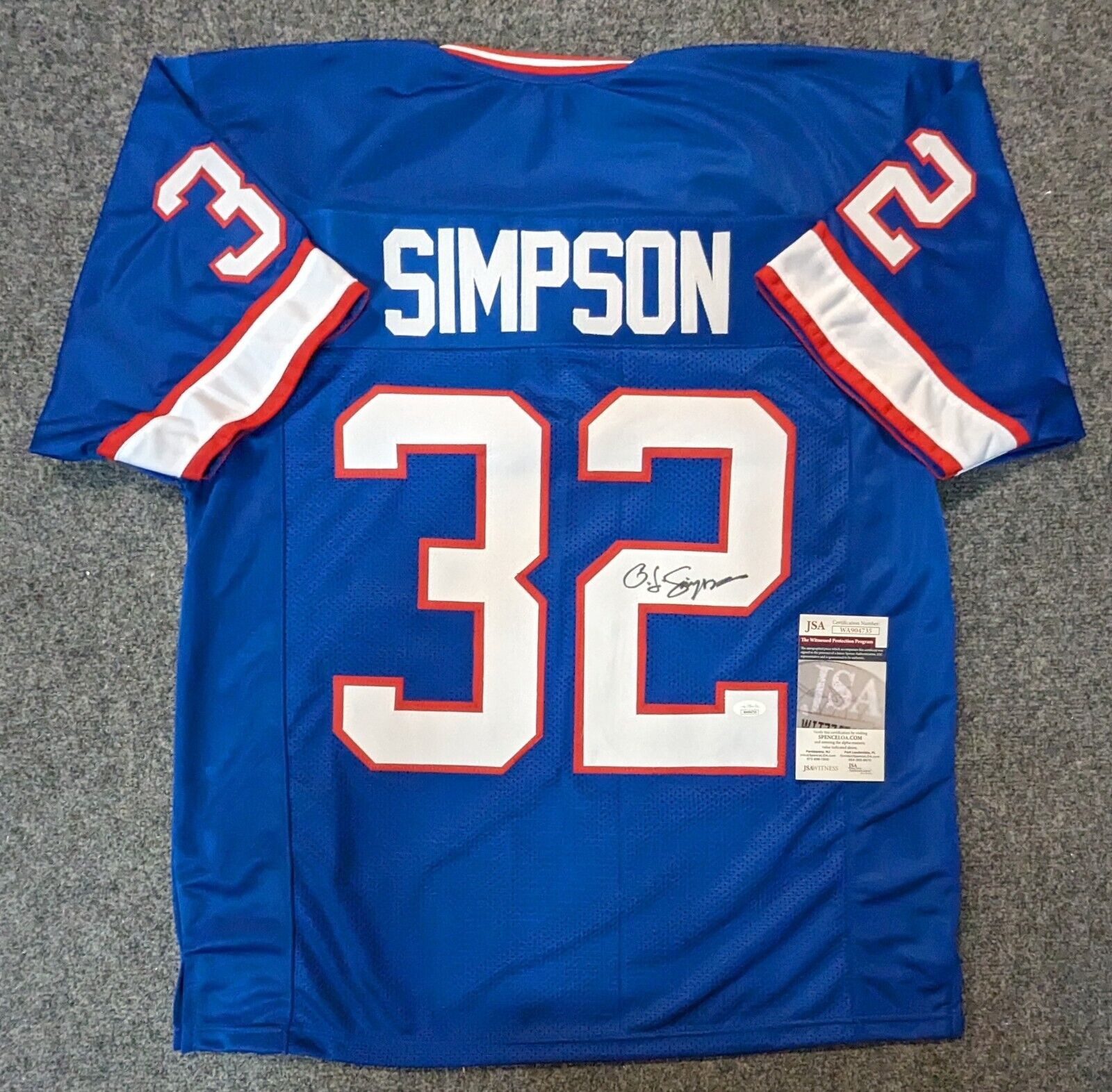 MVP Authentics Buffalo Bills Oj Simpson Autographed Signed Jersey Jsa Coa 180 sports jersey framing , jersey framing