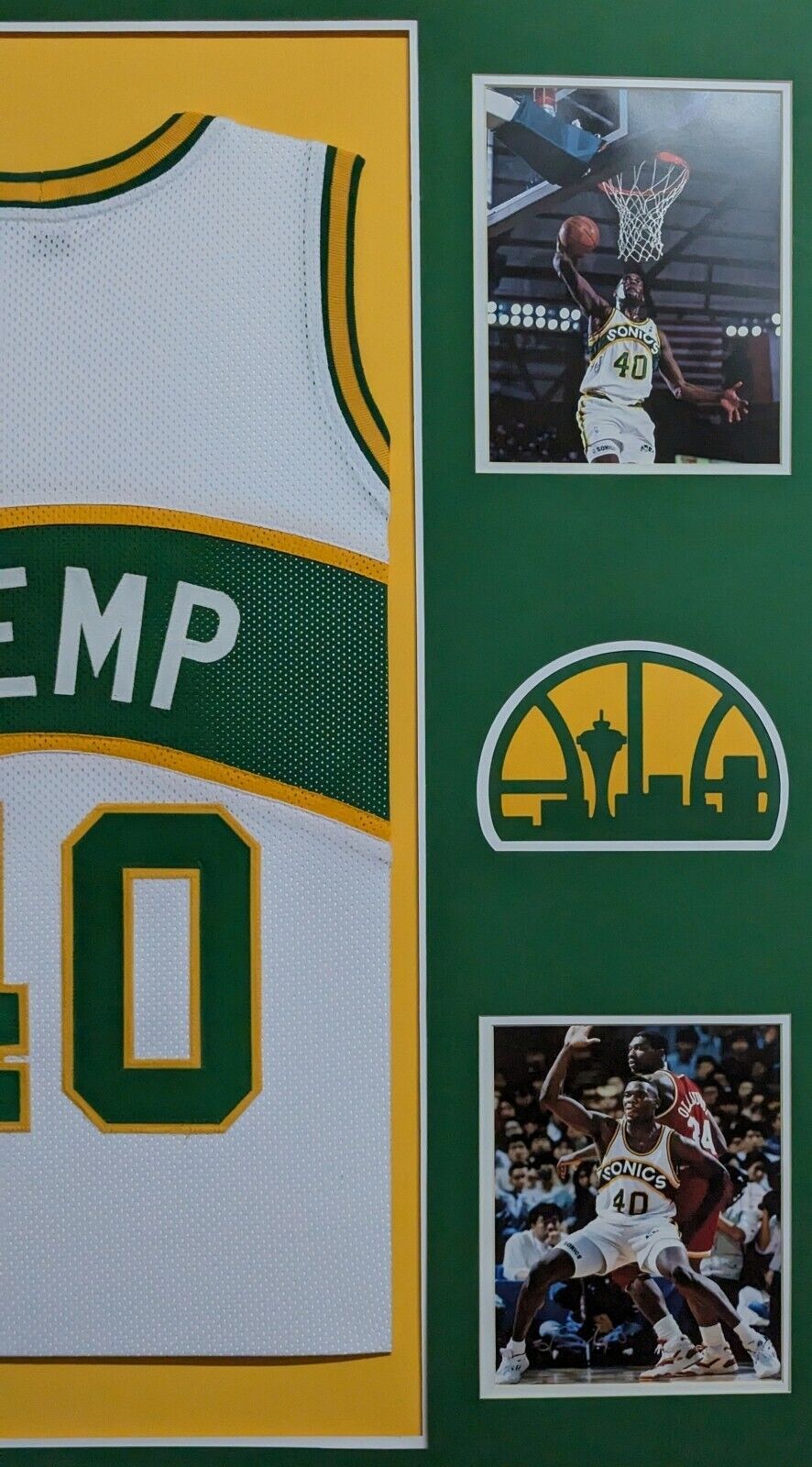 MVP Authentics Framed  Seattle Supersonics Shawn Kemp Autographed Signed Jersey Jsa Coa 405 sports jersey framing , jersey framing