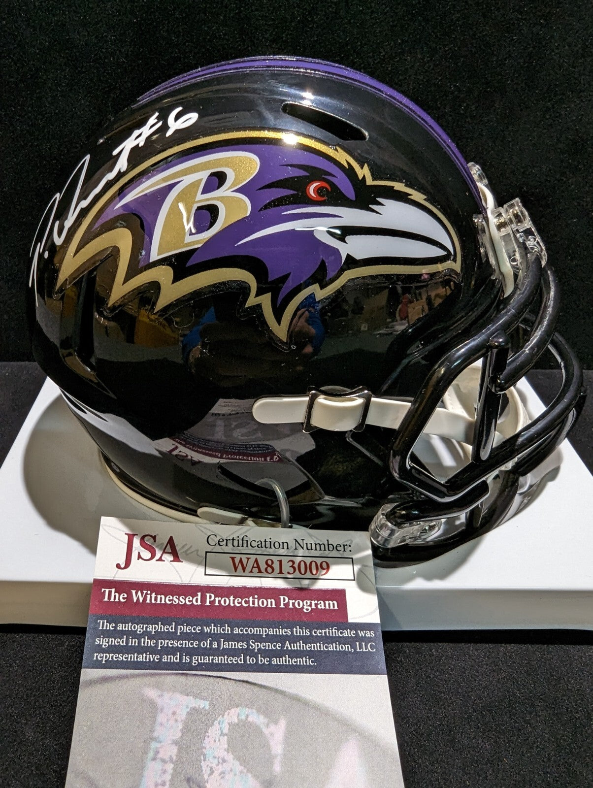 Baltimore Ravens Patrick Queen Autographed Signed Mini Helmet Jsa Coa