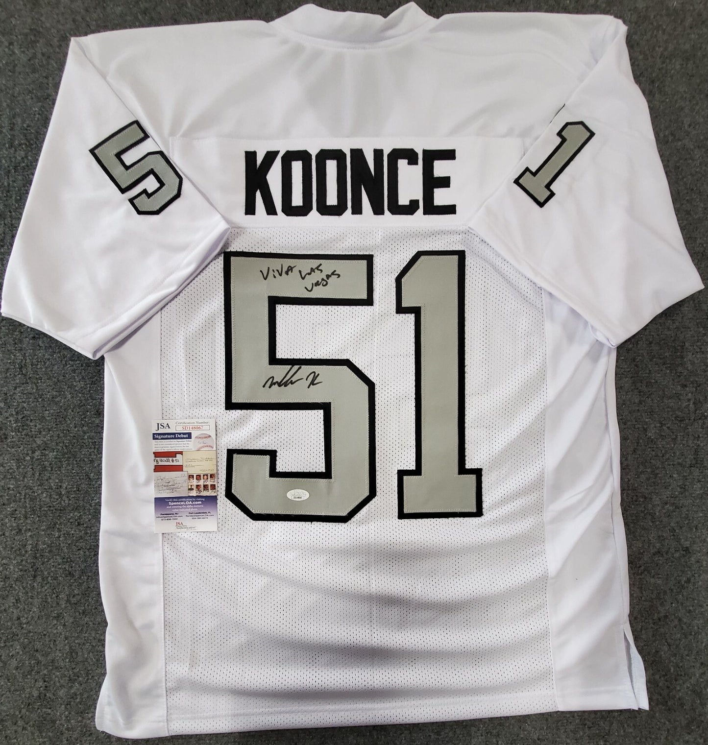 Las Vegas Raiders Malcolm Koonce Autographed Inscribed Jersey Jsa Coa