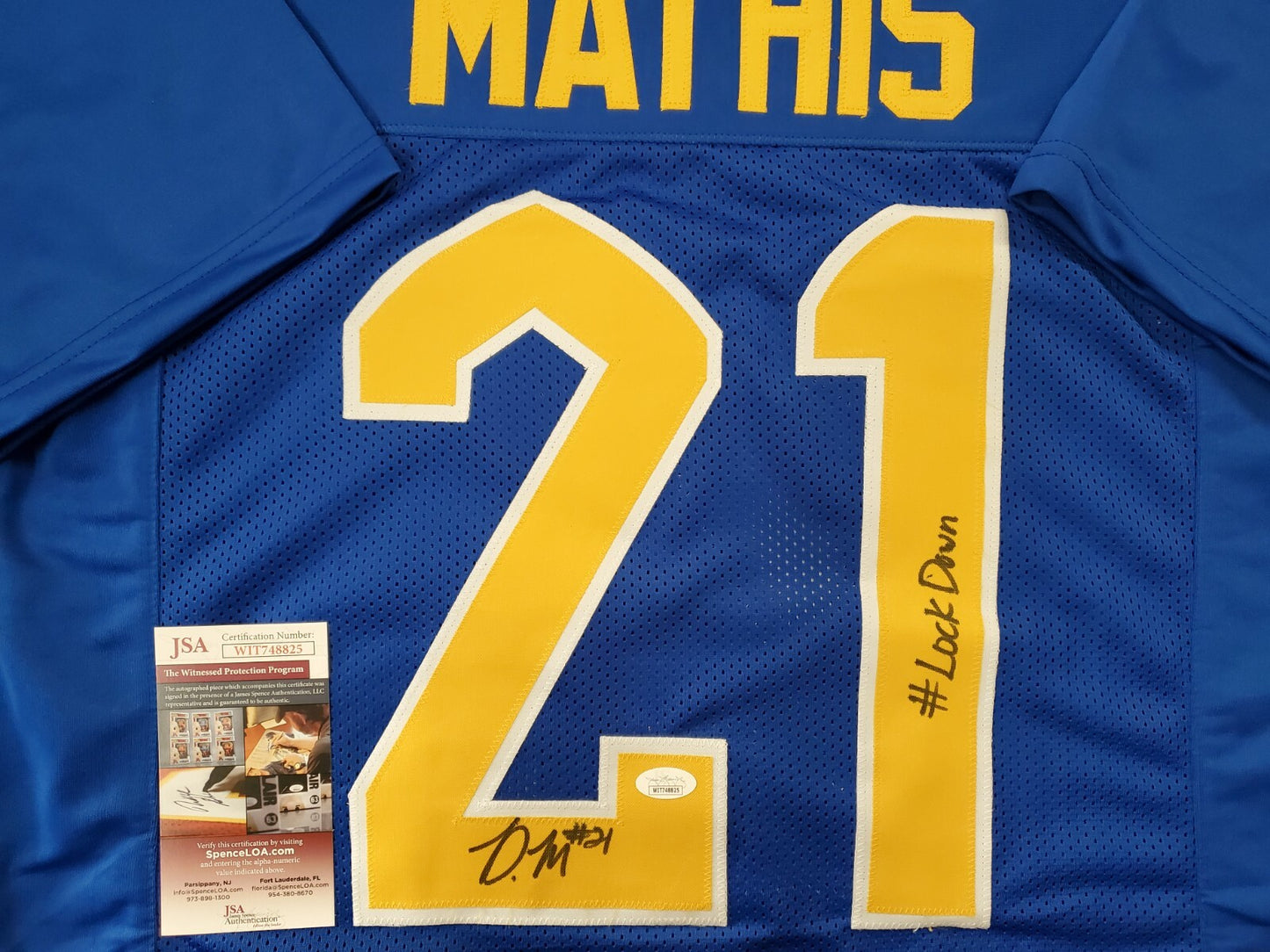 Pitt Panthers Damarri Mathis Autographed Signed Inscribed Jersey Jsa Coa