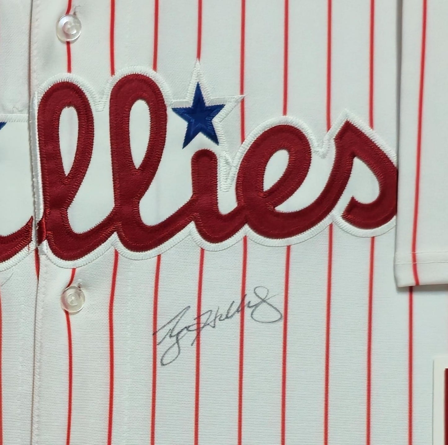 Suede Framed Philadelphia Phillies Roy Halladay Autographed Jersey Psa Coa