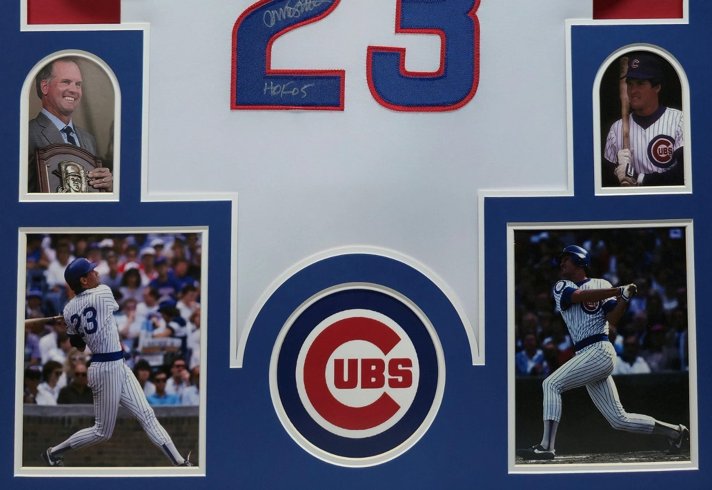 Framed Chicago Cubs Ryne Sandberg Autographed Inscribed Jersey Jsa Coa