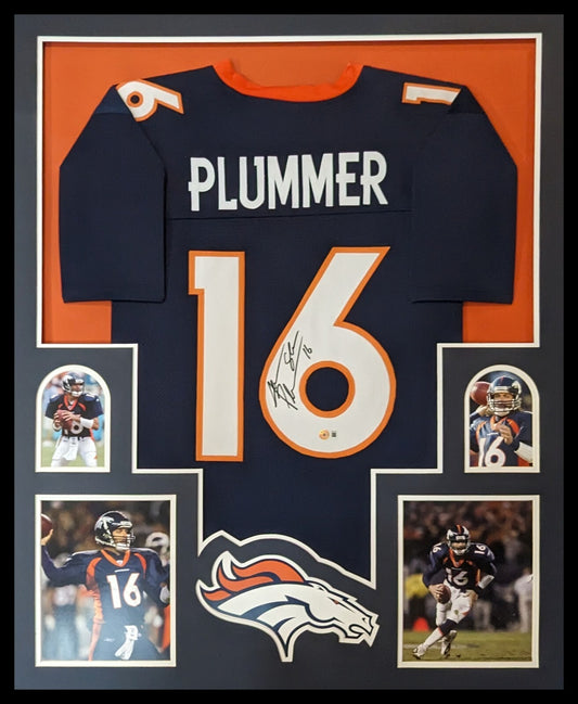 Framed Denver Broncos Jake Plummer Autographed Signed Jersey Beckett Holo