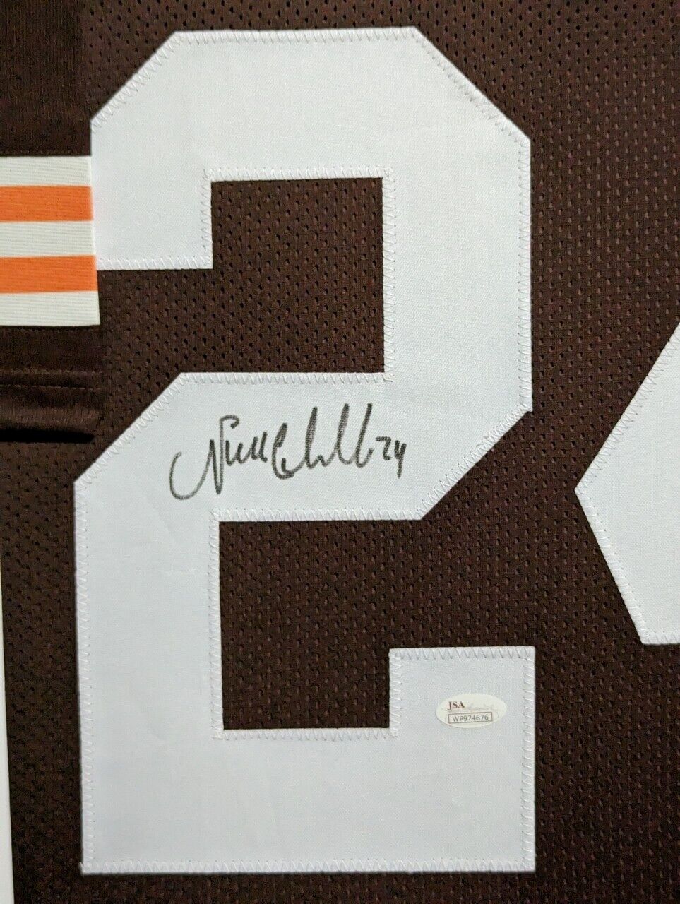 MVP Authentics Framed Cleveland Browns Nick Chubb Autographed Signed Jersey Jsa Coa 675 sports jersey framing , jersey framing