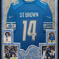 Suede Framed Detroit Lions Amon-Ra St. Brown Autographed Jersey Beckett Holo
