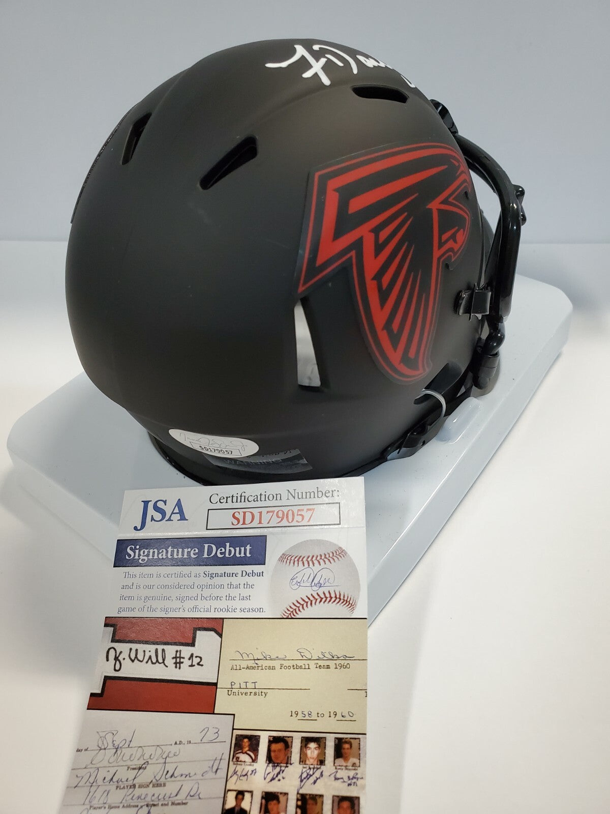 Atlanta Falcons Frank Darby Autographed Signed Eclipse Mini Helmet Jsa Coa