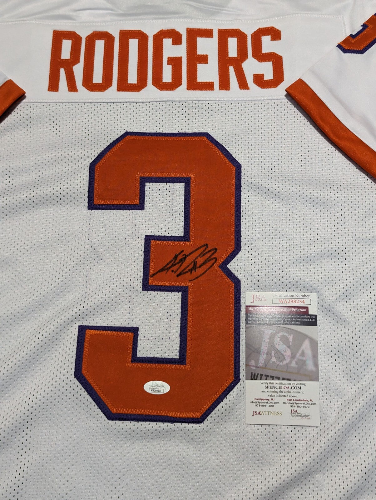 Clemson Tigers Amari Rodgers Autographed Signed Jersey Jsa  Coa