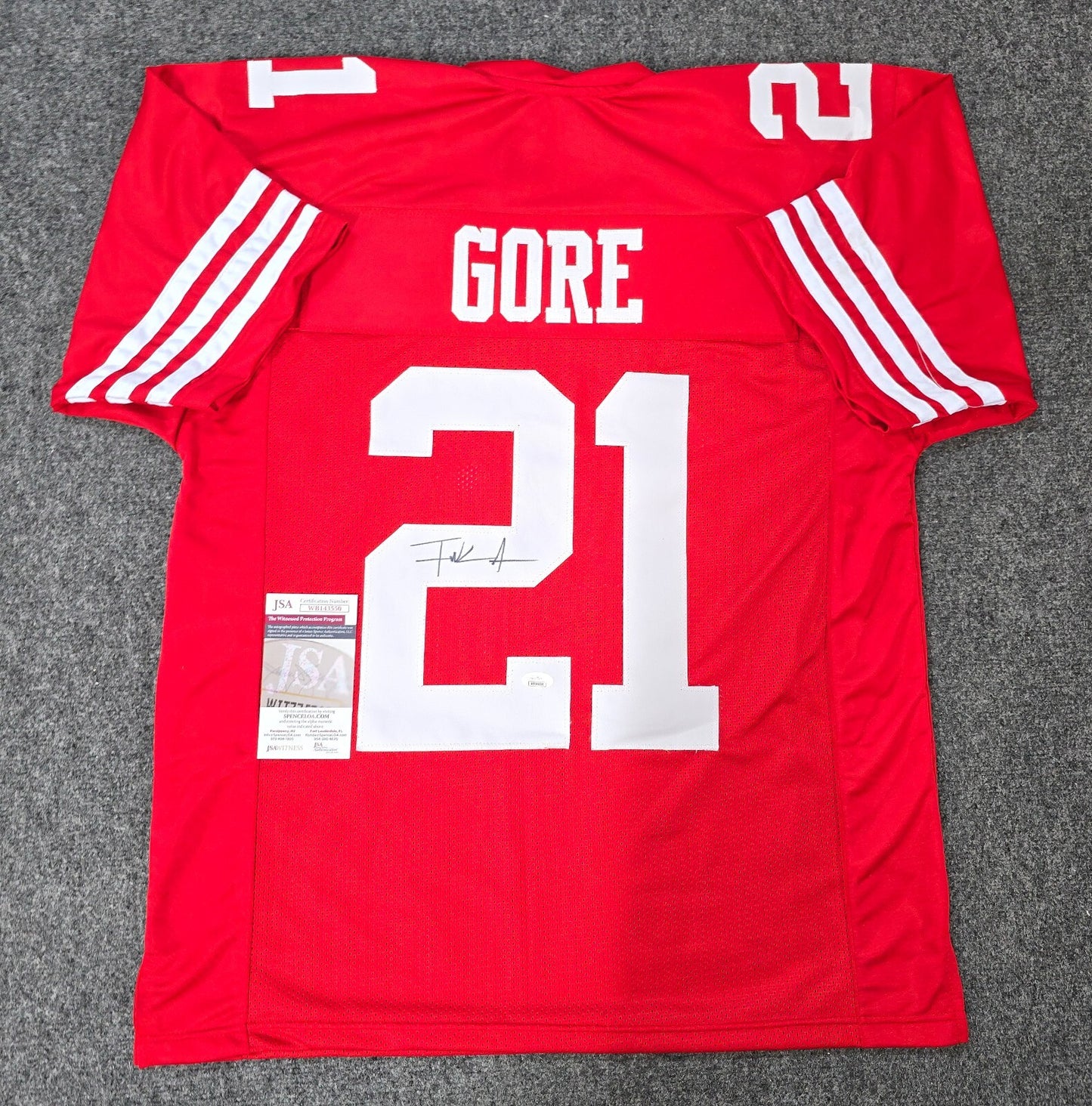 San Francisco 49Ers Frank Gore Autographed Signed Jersey Jsa Coa