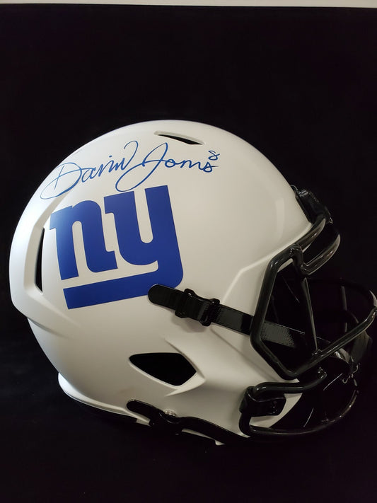 N.Y. Giants Daniel Jones Signed Full Size Speed Lunar Replica Helmet Bas Holo
