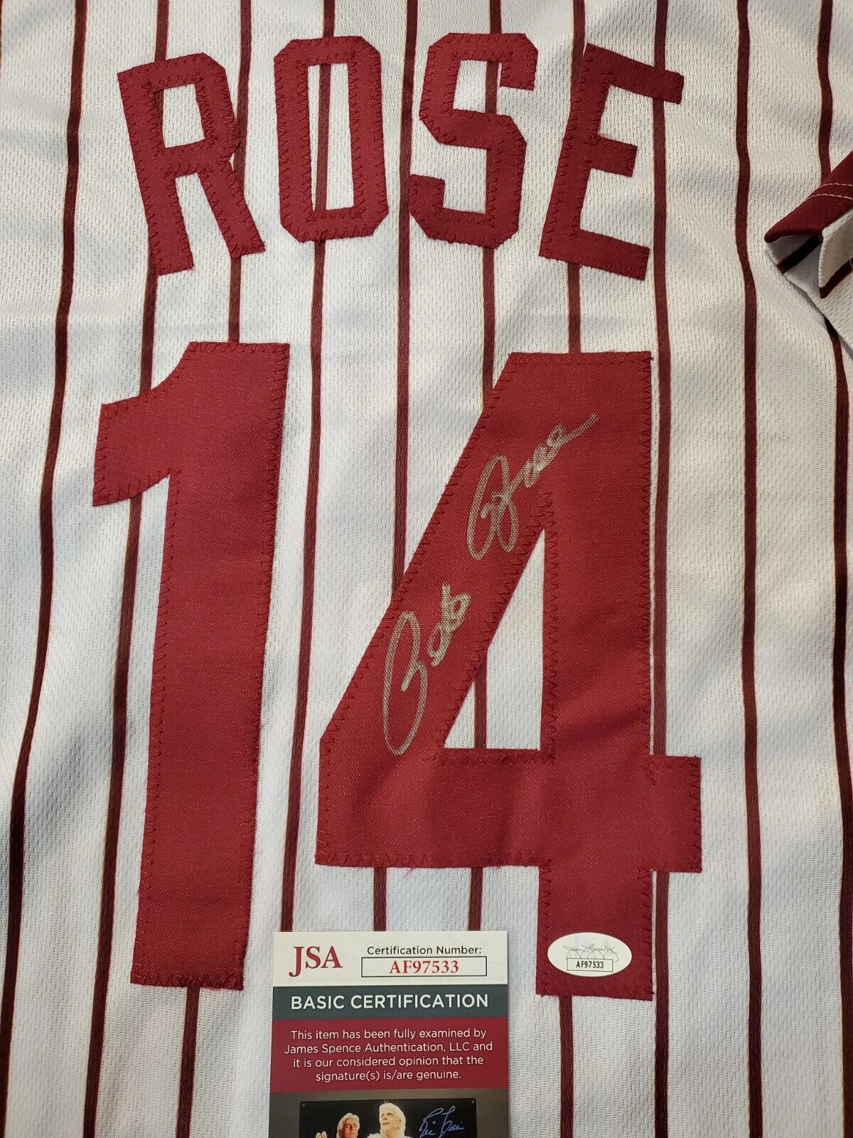 Philadelphia Phillies Pete Rose Autographed Signed Custom Jersey Jsa Coa