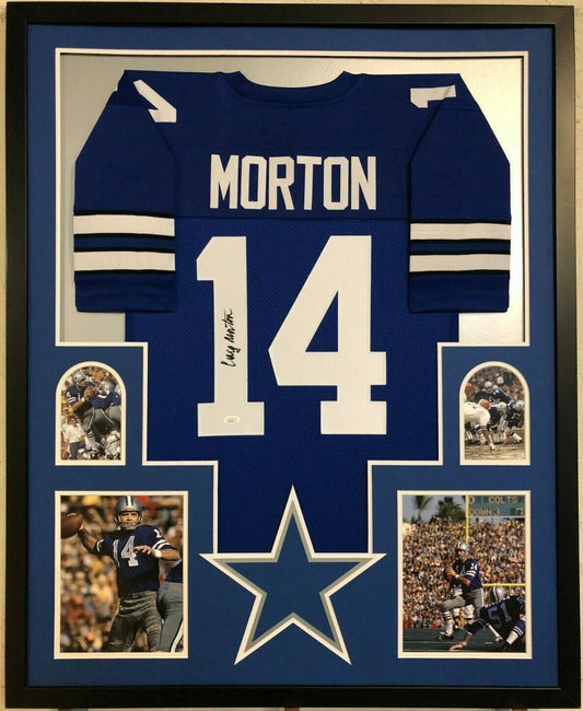 MVP Authentics Framed Dallas Cowboys Craig Morton Autographed Signed Jersey Jsa Coa 449.10 sports jersey framing , jersey framing