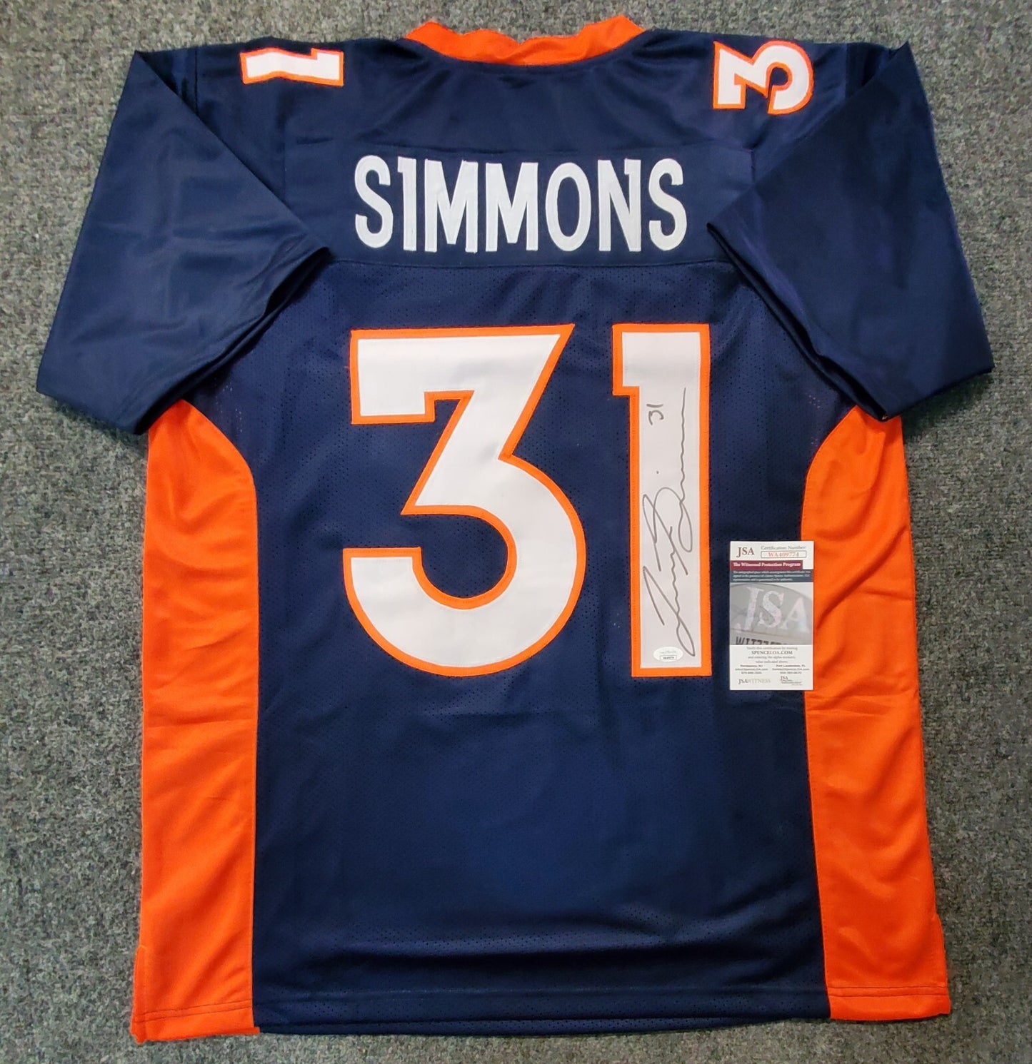 Denver Broncos Justin Simmons Autographed Signed Jersey Jsa  Coa