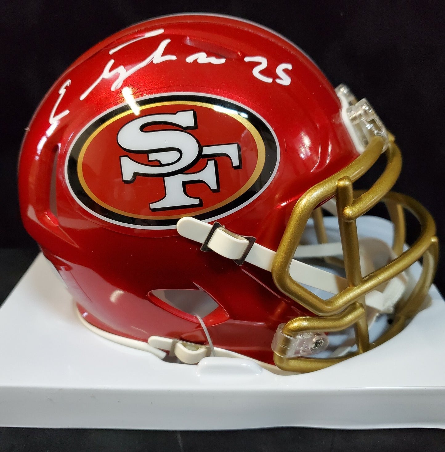 S.F. 49Ers Elijah Mitchell Autographed Signed Flash Mini Helmet Beckett Holo