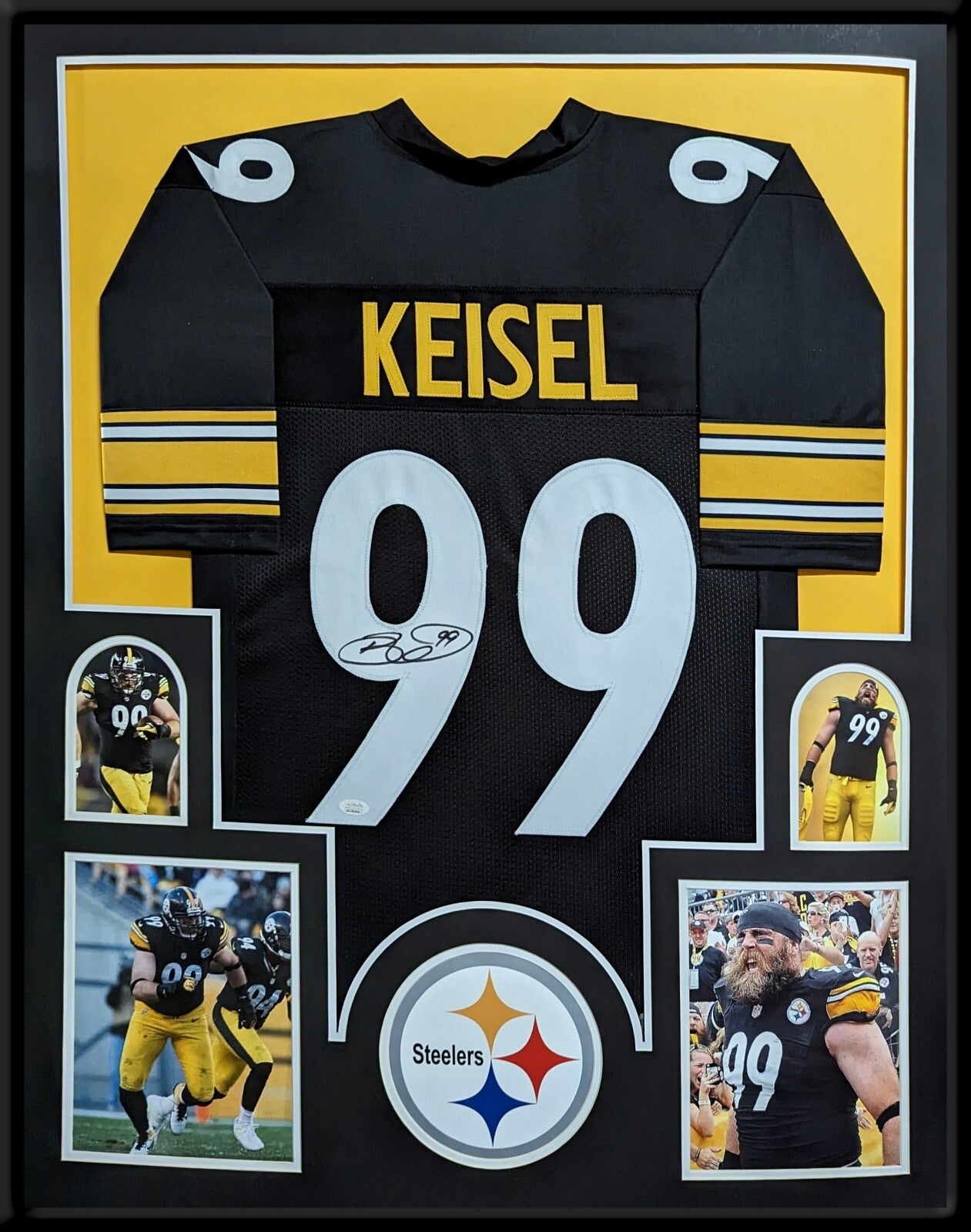 Framed Pittsburgh Steelers Brett Keisel Autographed Signed Jersey Jsa Coa