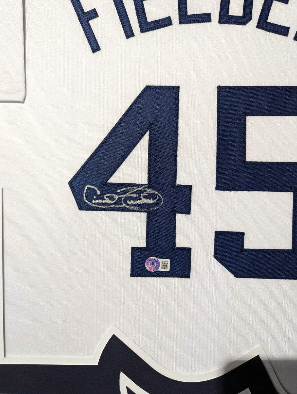 Framed Detroit Tigers Cecil Fielder Autographed Signed Jersey Beckett Holo
