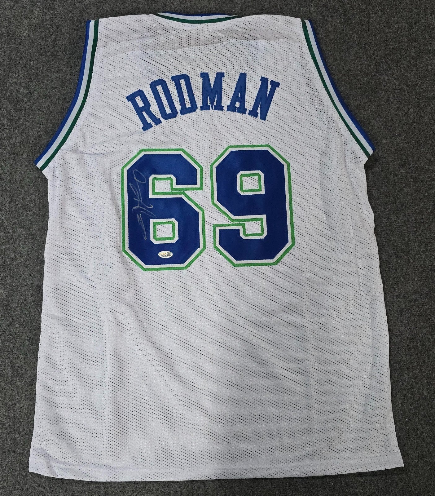 Dallas Mavericks Dennis Rodman Autographed Signed Jersey Jsa Holo