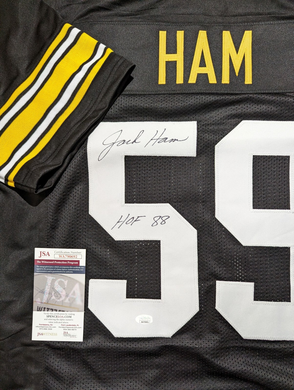 Pittsburgh Steelers Jack Ham Autographed Signed Inscribed Jersey Jsa Coa