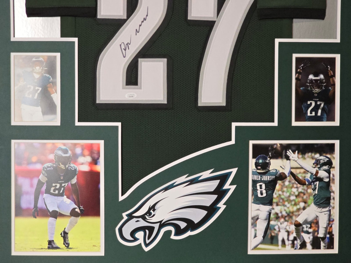 Framed Philadelphia Eagles Quinyon Mitchell Autographed Signed Jersey Jsa Coa