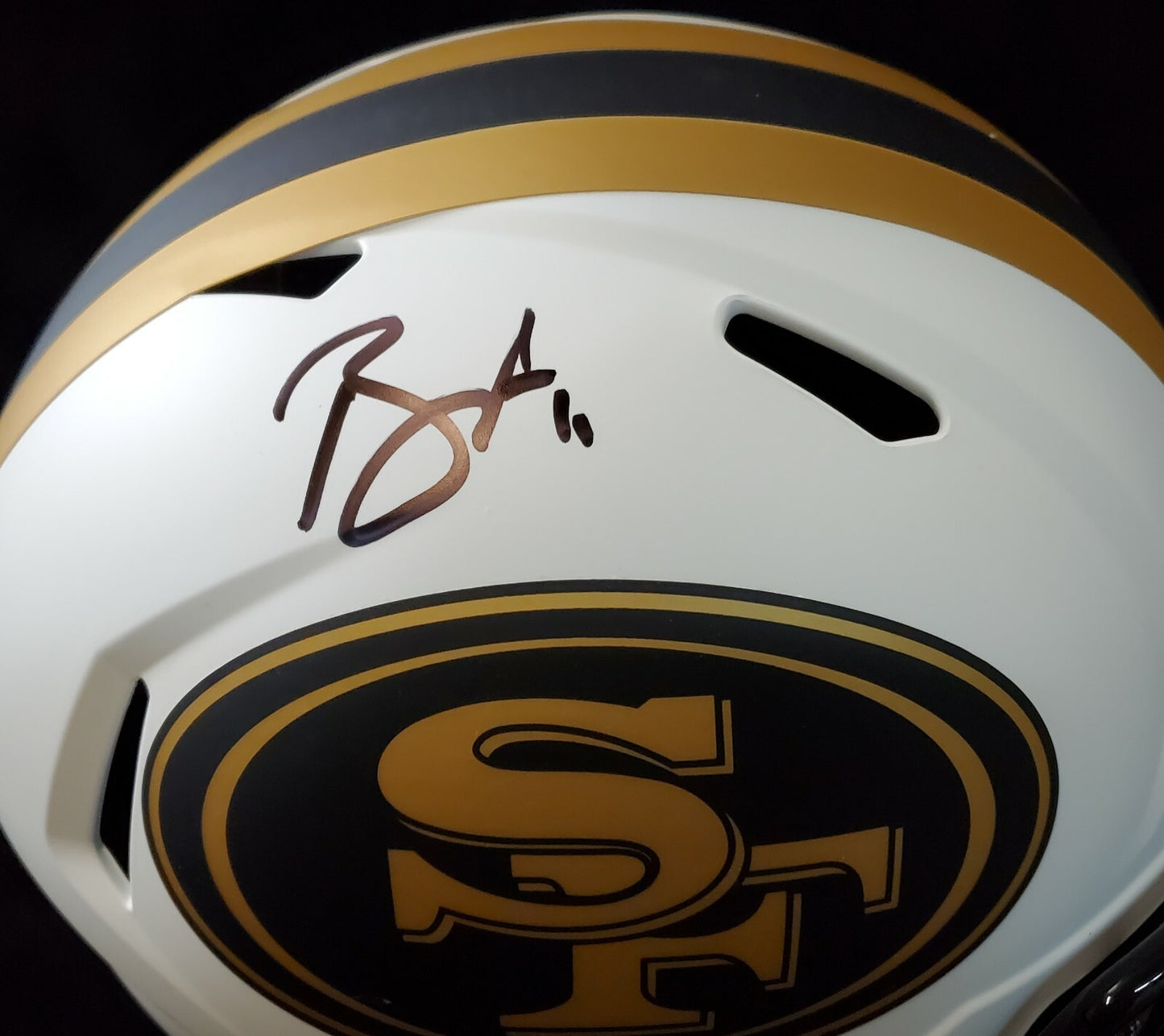 S.F. 49Ers Brandon Aiyuk Signed Full Size Lunar Replica Helmet Beckett Holo