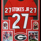 Framed Georgia Bulldogs Eric Stokes Jr Autographed Signed Jersey Jsa Coa